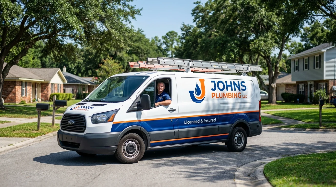 Johns Plumbing LLC service van in Owenton, KY