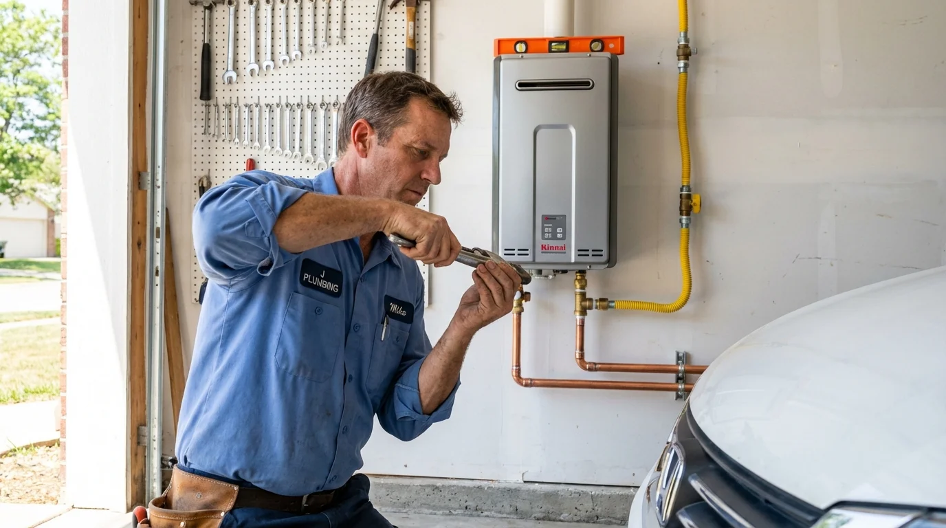 Tankless water heater installation by a Johns Plumbing LLC plumber in Owenton